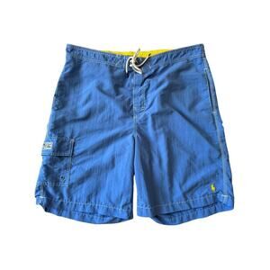 POLO By Ralph Lauren, Men's size Large; swim trunks/shorts; Blue & Yellow